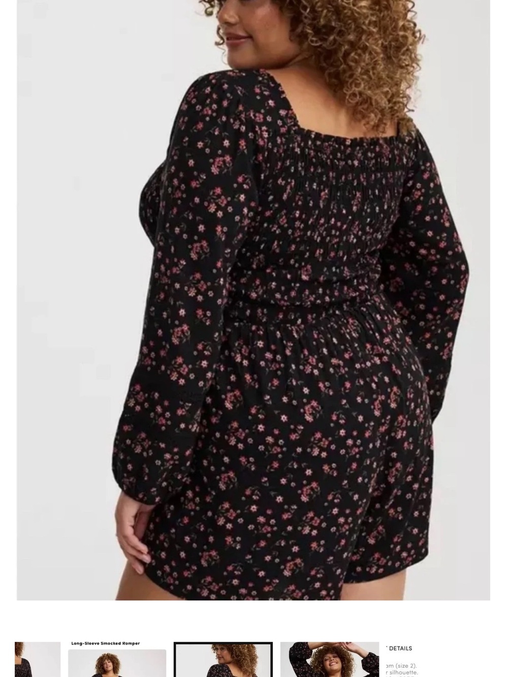 NWT torrid Black Romper with Pink Floral Print 0 - Picture 5 of 6
